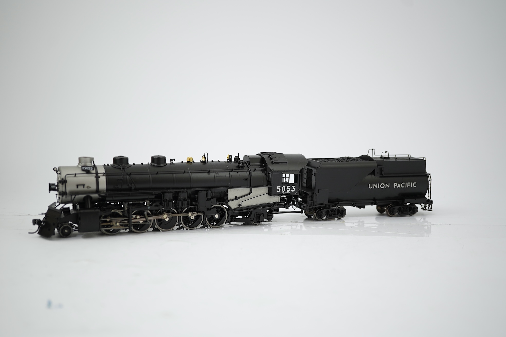 A boxed HO gauge Broadway Limited Paragon Series (1294) model of Union Pacific TTT-6, 5053, 2-10-2 locomotive with bogie tender, powered for two rail operation.